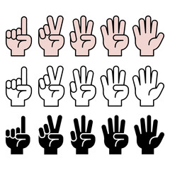 set of hand gestures