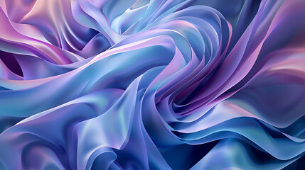 Obraz premium an abstract design with a flowing, ribbon-like structure that transitions through various shades of blue and purple