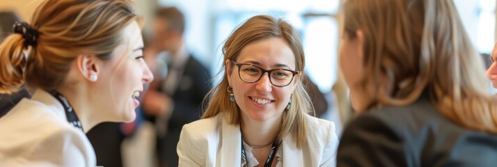 Business conference networking session