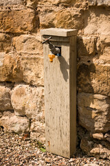 Garden water tap in an English garden