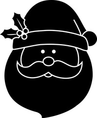 Santa Claus head silhouette isolated vector.
Cute Santa Claus face silhouette svg.
Santa Claus Avatar silhouette vector.