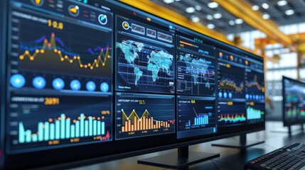 Data analytics dashboard showing logistics performance metrics.