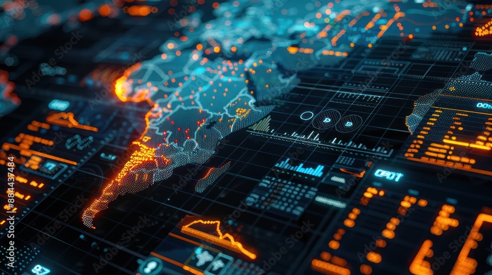 Aufkleber logistics data being visualized on a digital map.