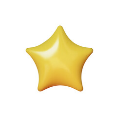 3D yellow icon star.  Realistic design cartoon style. Customer rating feedback, rating, achievements and decor concept. Vector illustration