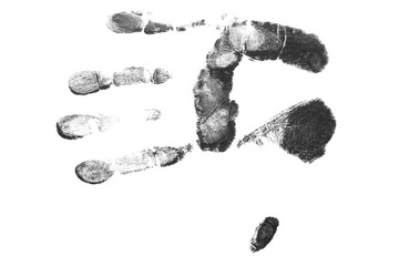 Black Hand fingerprint crime brush effect isolated on background 