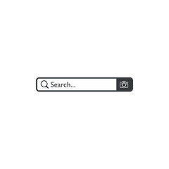 Search Bar Icons with Magnifying Glass and Camera