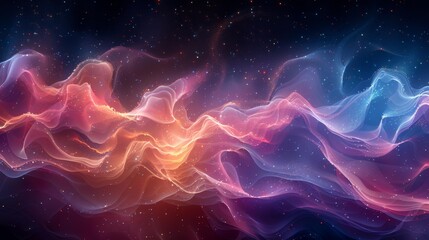 Colorful cosmic wave patterns in outer space - generative ai