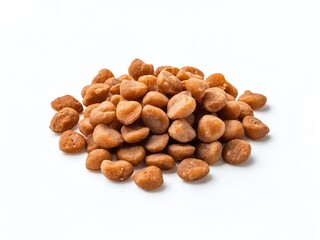 Obraz premium A pile of dry dog food on a white background