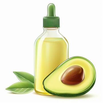 recommend clip art: a sunscreen with avocado oil clipart, nourishing element, realistic style, green hues, isolated on white background