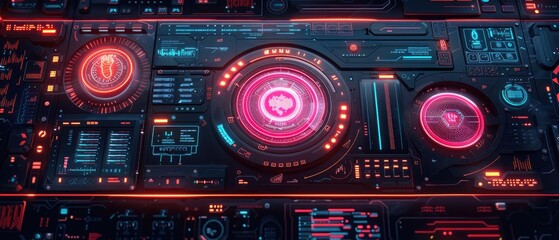 Fototapeta premium Noir Chronicles: Retro-Futuristic Interface Decay