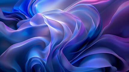 Obraz premium an abstract design with a flowing, ribbon-like structure that transitions through various shades of blue and purple