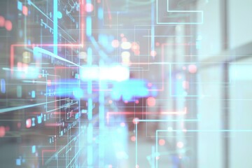 Obraz premium Neural Networks Concept in a Modern Office Setting