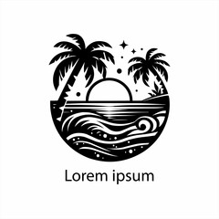 a beach logo design for brand