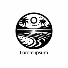 a beach logo design for brand