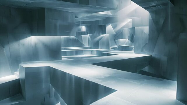 As you navigate through the complex geometric labyrinth each new turn offers a different perspective on its design.