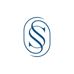 SS In circle shape for S logo vector source editable.