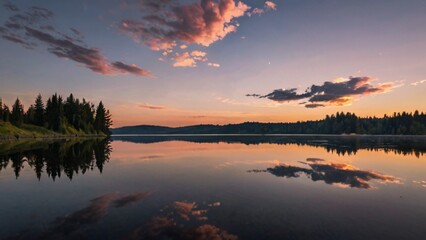 sunrise over the lake
