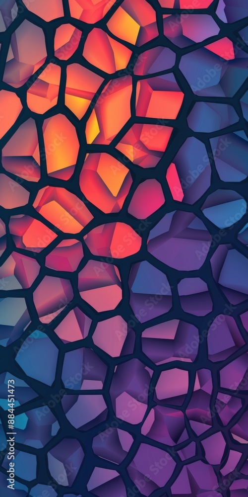 Aufkleber background geometric flat solid colorful design with organic cells voronoi. abstract mosaic pattern 