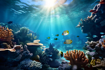 Obraz premium coral reef and fishes