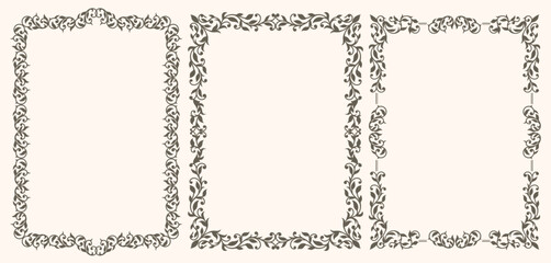 Set of decorative vintage frames and borders