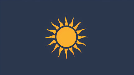 Fototapeta premium A simple sun icon , minimalistic vector clip art icons