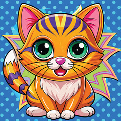 cat colourful vector Artwork