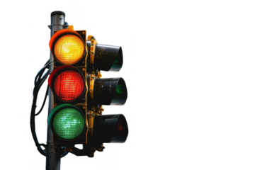 Traffic Light with Green, Yellow, and Red Lights
