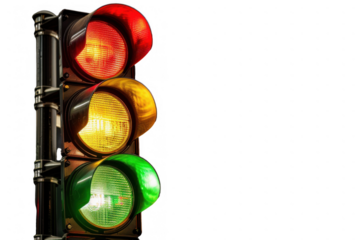 Traffic Light with Green, Yellow, and Red Lights