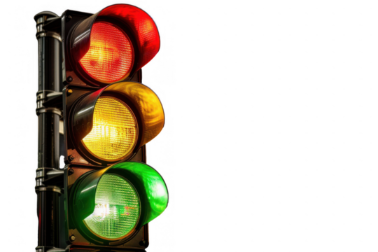 Traffic Light with Green, Yellow, and Red Lights