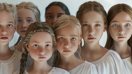 Fototapeta premium A group of young girls standing next to each other created with Generative AI technology