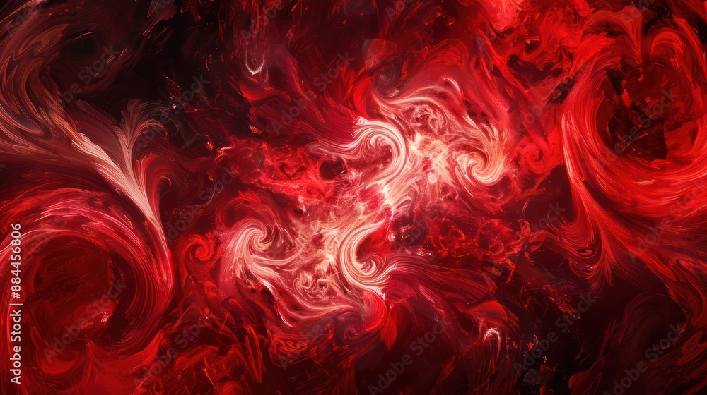 Aufkleber abstract red swirls and patterns, creating a passionate and energetic backdrop