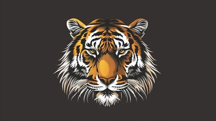 A vibrant vector illustration featuring the fierce face of a tiger, with bold colors and sharp details, capturing the wild and powerful essence of this majestic animal.