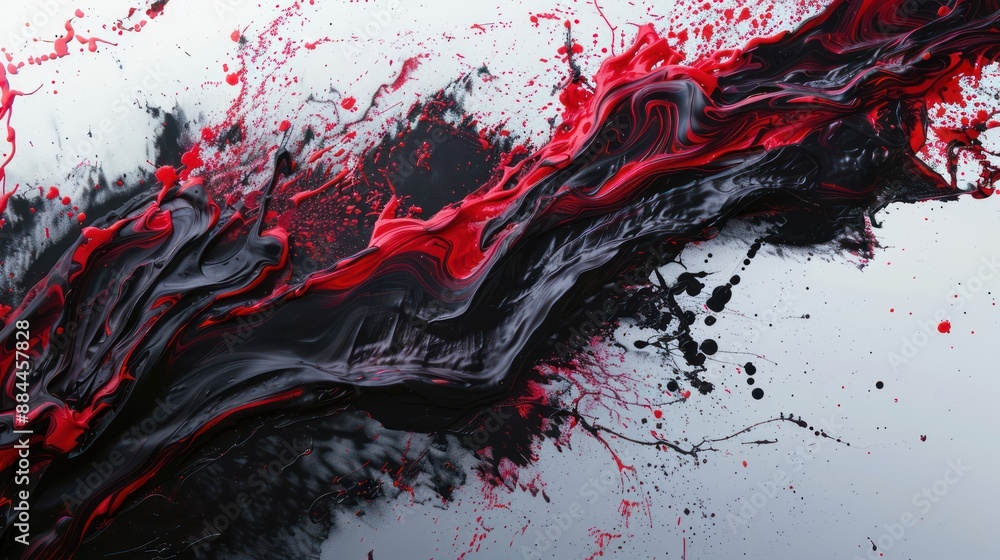 Aufkleber abstract paint splashes in red, adding a sense of movement and intensity