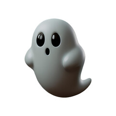 Fototapeta premium This image shows a cute ghost holding a Halloween pumpkin with a transparent background.