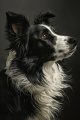 Fototapeta premium Border Collie dog in Vogue style