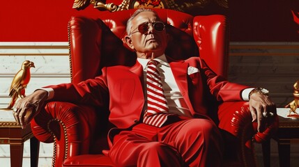 A diplomatic negotiator in a refined suit, engaging in highstakes talks in a luxurious embassy, Political, Warm Hues, Hyperrealistic