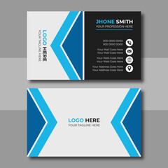 Modern business card design . double sided business card design template . blue color business card design
