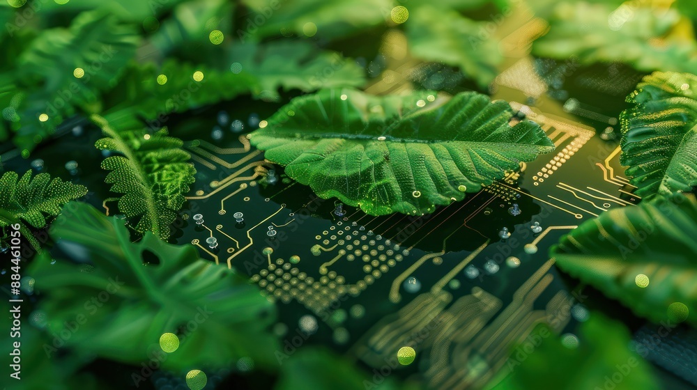 Poster connecting nature and technology through green computing it ethics and green technology on a compute