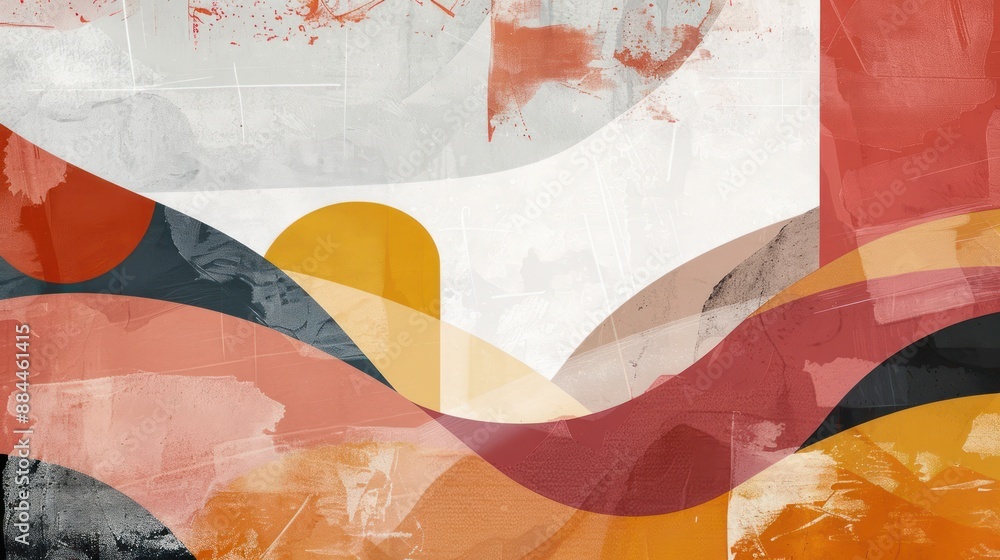 Poster digital abstract artwork with minimalist elements and clean lines