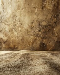 Textured beige wall with an aged appearance.