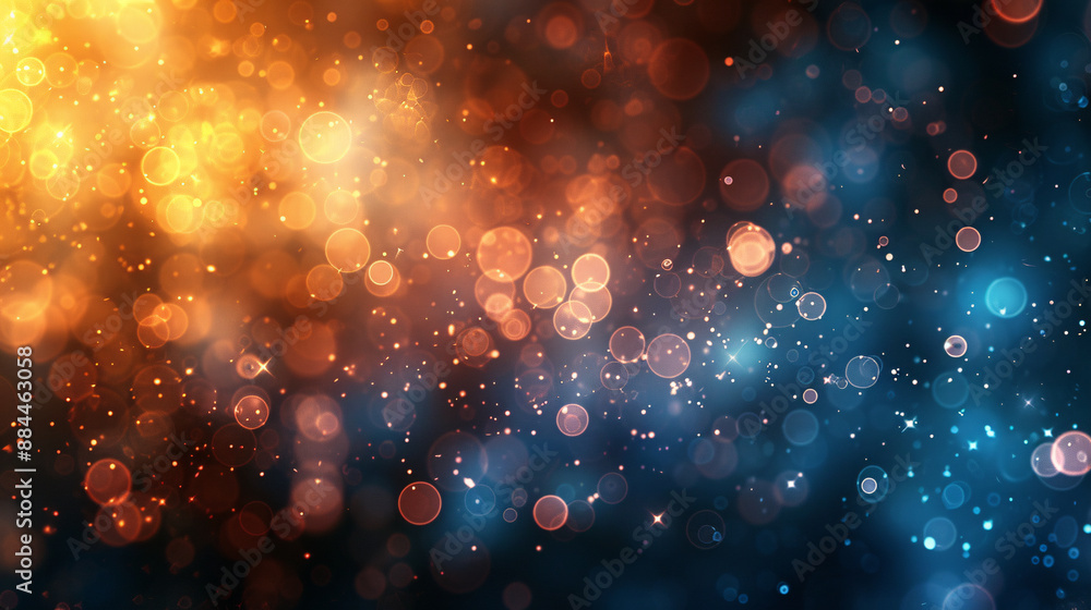 Poster an abstract image with warm and cool bokeh lights, creating a magical, out-of-focus effect that sugg