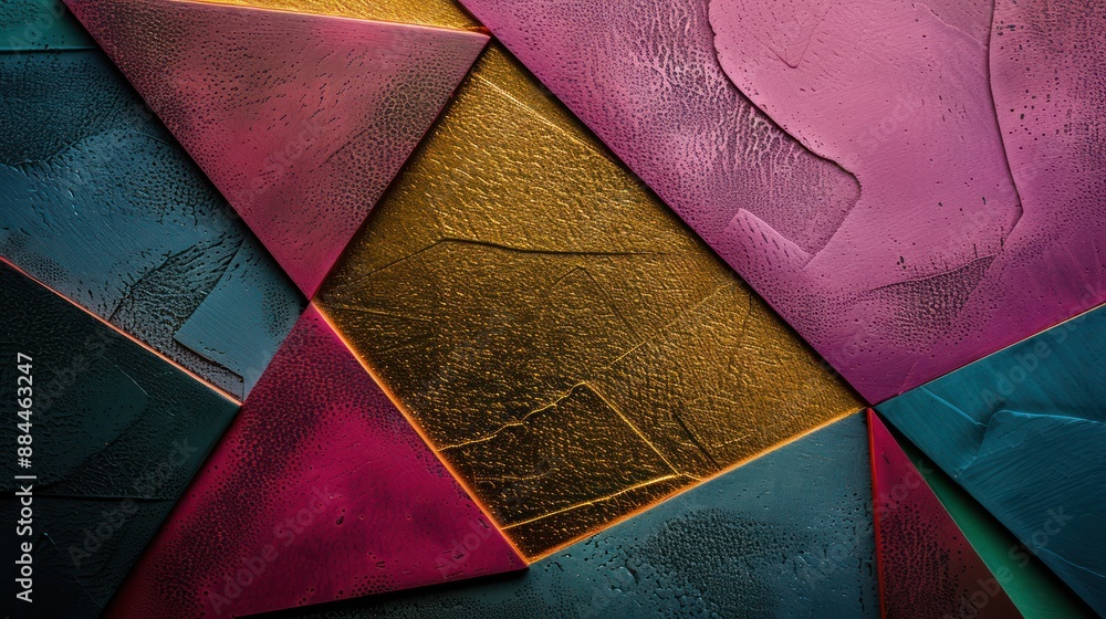 Poster geometric abstract design with textured patterns and tactile sensations