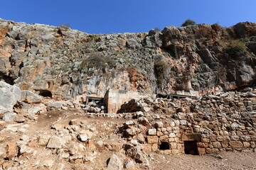 Banias Israel 05 02 2024 . Banias is an ancient temple and fortress of Pan and a nature reserve.