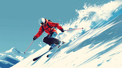 A snowboarder takes flight in the icy air, Winter action on the snowy mountain slope