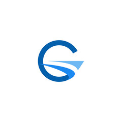 simple G letter with sail, Blue theme