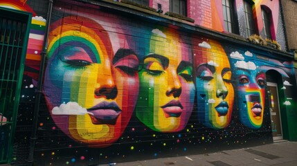 Fototapeta premium Street art and murals celebrating LGBTQ pride 