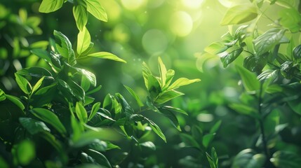 Fototapeta premium Lush green nature background perfect for design projects and presentations, serene and refreshing