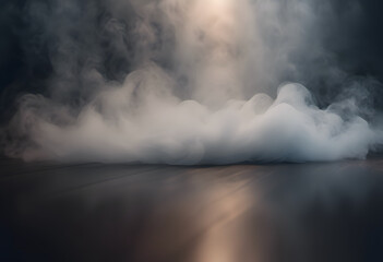 Fototapeta premium Abstract image of swirling white smoke on a dark background, creating a sense of movement and fluidity.