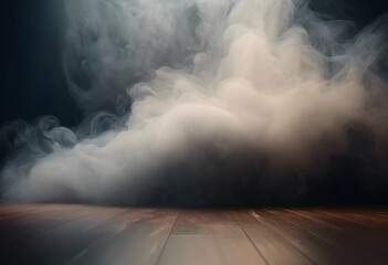 Naklejka premium Abstract image of swirling white smoke on a dark background, creating a sense of movement and fluidity.