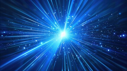 Vector Abstract, science, futuristic, energy technology concept. Digital image of light rays, stripes lines with blue light background